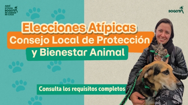 Aviso convocatoria para elecciones del Consejo Local de Protección y Bienestar Animal de Barrios Unidos 2026