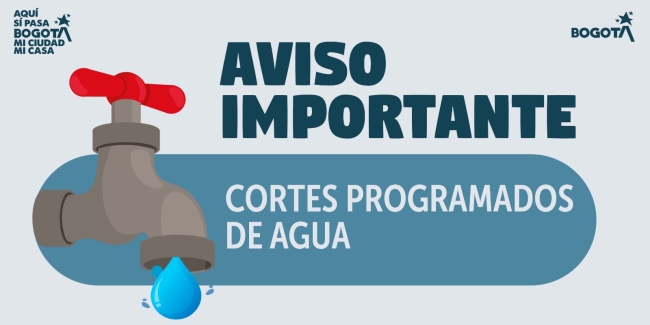Aviso de cortes de agua en Barrios Unidos