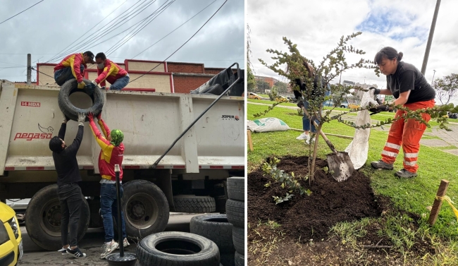 Los Mártires: llantatón y siembra de árboles
