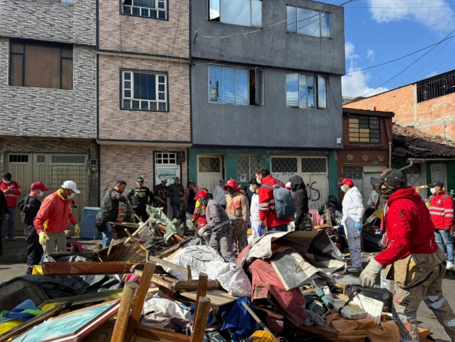 Entidades en el operativo actuando en la recolección de escombros