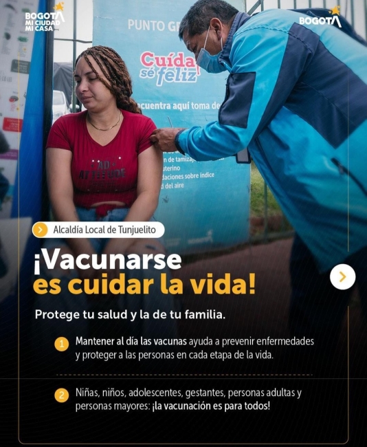 Fotografía relacionada con: Protege tu salud y la de tu familia: acércate a los puntos de vacunación en Tunjuelito