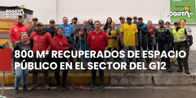 Trabajo conjunto permitió recuperar 800 metros cuadrados de espacio público en el sector del G12 de Puente Aranda