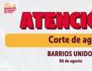 Aviso de corte de agua el 6 de agosto en Barrios Unidos 