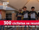 Podio de la categoría de 15 a 20 años en el primer certamen ciclístico