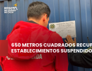 650 metros cuadrados recuperados y dos establecimientos suspendidos en Pensilvania