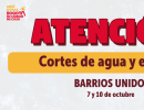 Aviso de cortes de agua y Ecopuntos en Barrios Unidos